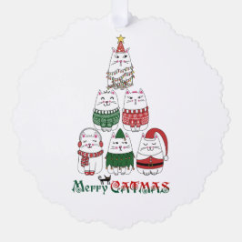Merry Catmas Funny Christmas Kitten Ornament Karte