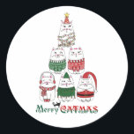 Merry Catmas Funny Christmas Kitten Runder Aufkleber<br><div class="desc">Spielerische Kätzchen in einer Weihnachtsmannmütze, Elfkostüme, hässliche Weihnachtspullover und vieles mehr. Diese fröhlichen und gruseligen Kätzchen bringen Freude in jeden Winkel Ihres Urlaubs. Genießen Sie den Geist des Geben mit niedlichen und lustigen Aufklebern mit Katzenmotiven, die sicherstellen, dass Ihre Weihnachten mit dem unwiderstehlichen Charme dieser zauberhaften Zauberer gefüllt wird. Fröhliche...</div>