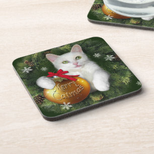 Merry Catmas Getränkeuntersetzer