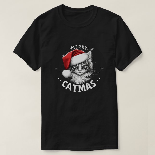 Merry Catmas Maine Coon Christmas T-Shirt (Design vorne)