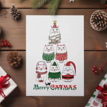 Merry Catmas Niedlich Funny Meowy Weihnachten