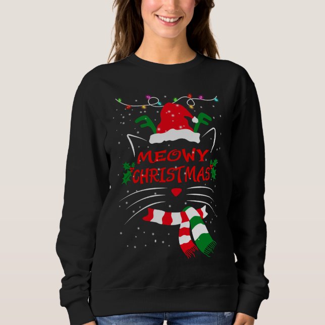 MERRY CATMAS, Niedliches Weihnachtsgeschenk für Ka Sweatshirt (Vorderseite)