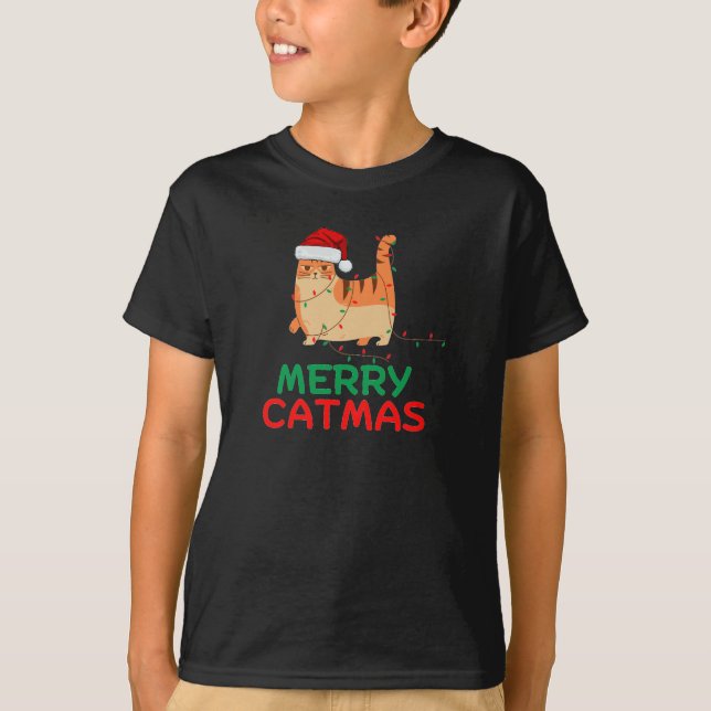 Merry Catmas Noël Funny T-shirt (Devant)