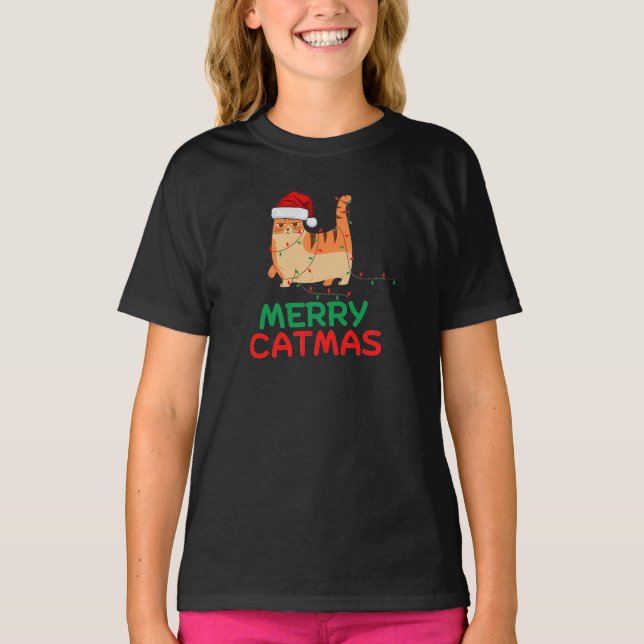 Merry Catmas Noël Funny T-shirt (Devant)