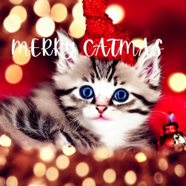 Merry Catmas Purffect Weihnachtskarte Feiertagskarte (Von Creator hochgeladen)