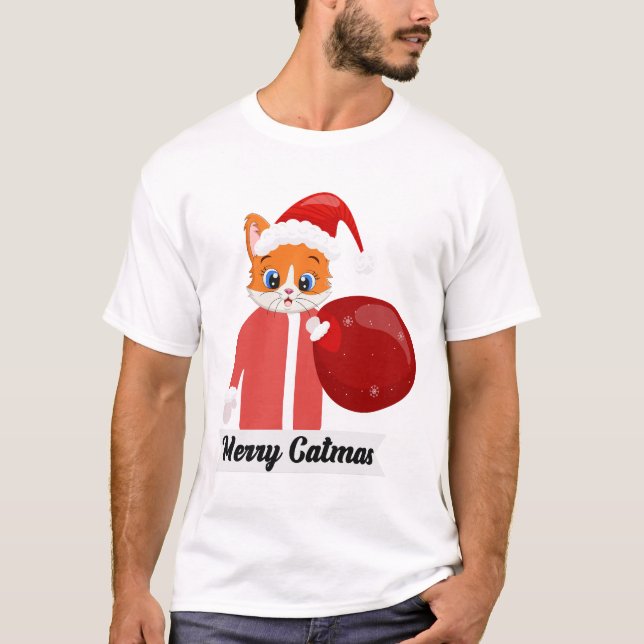 Merry Catmas T-Shirt (Vorderseite)
