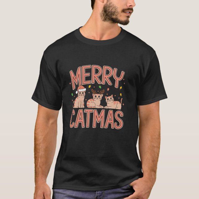 Merry Catmas T-Shirt (Vorderseite)