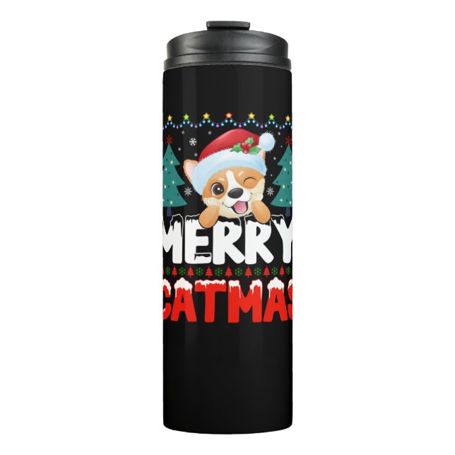 Merry Catmas Thermosbecher (Vorderseite)