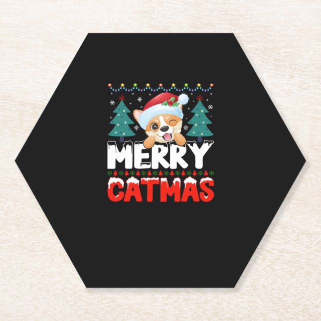 Merry Catmas Untersetzer (Vorderseite)