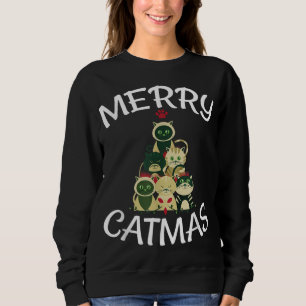 Merry Catmas Weihnachten Geschenk Funny Cat Weihna Sweatshirt