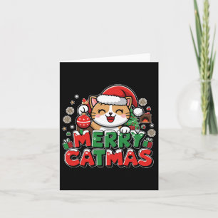 Merry Catmas Xmas Decoration Santa Cat Funny Chris Karte