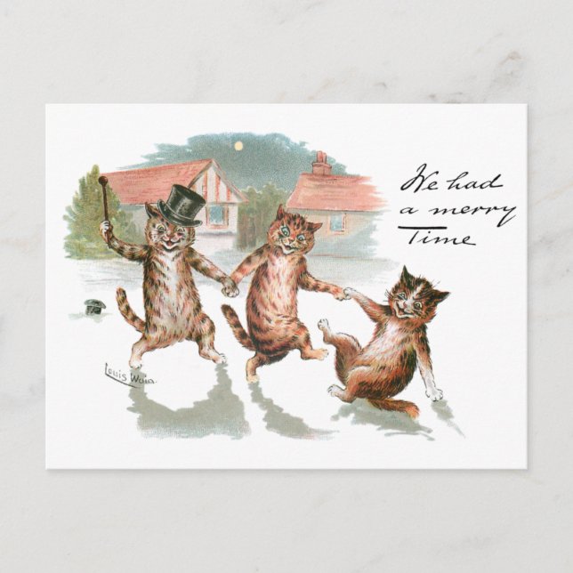 Merry Cats von Louis Wain Postkarte (Vorderseite)