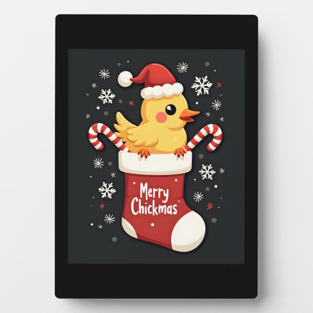 Merry Chickmas Chicken Fotoplatte (Vorderseite)