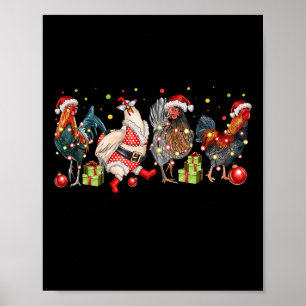 Merry Chickmas Chickens Funny Christmas Chicken Mo Poster