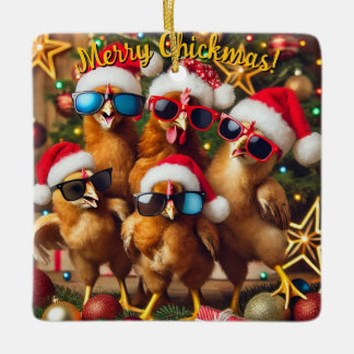 Merry Chickmas Keramikornament