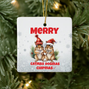 Merry Chipmas Keramikornament