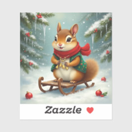 Merry chipmunk Weihnachten Aufkleber