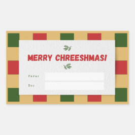 Merry Chreeshmas kariertes Geschenk Rechteckiger Aufkleber