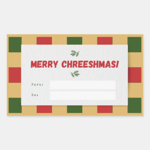 Merry Chreeshmas kariertes Geschenk Rechteckiger Aufkleber