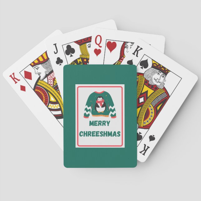 Merry Chreeshmas Penguin Sweater Spielkarten (Rückseite)