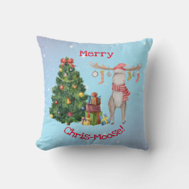 Merry Chris-Moose und Polar Bär glücklich Neues Ja Kissen