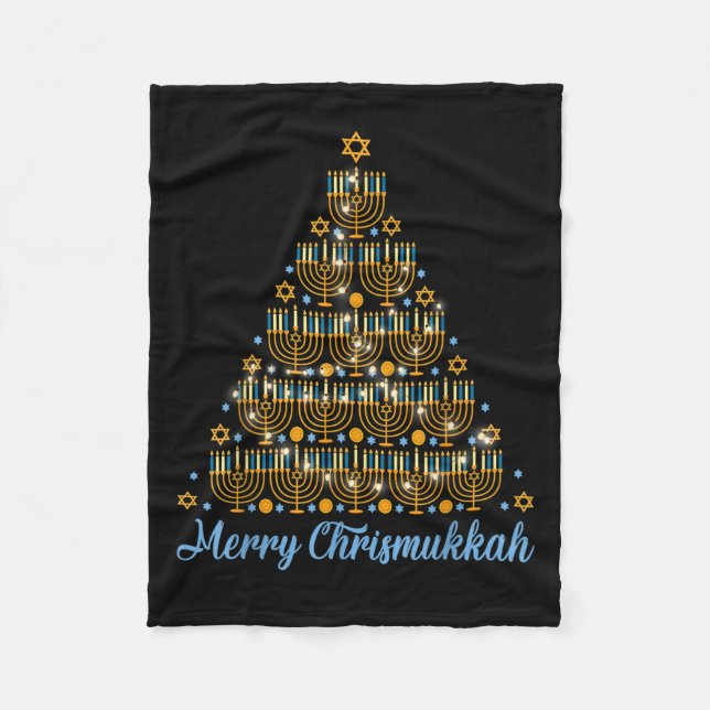 Merry Chrismukkah 2022 Happy Hanukkah Christmas Tr Fleecedecke (Vorderseite)