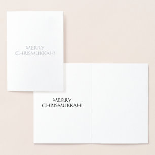 Merry Chrismukkah einfache, elegante minimalistisc Folienkarte