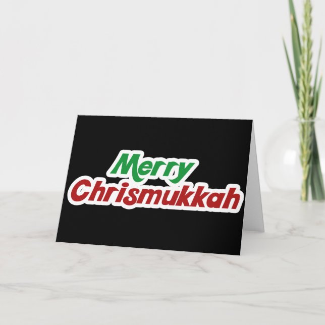 Merry Chrismukkah Feiertagskarte (Vorderseite)