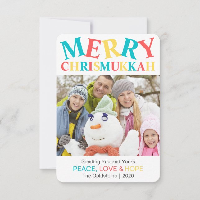 Merry Chrismukkah Foto Frieden, Liebe und Hoffnung (Vorderseite)