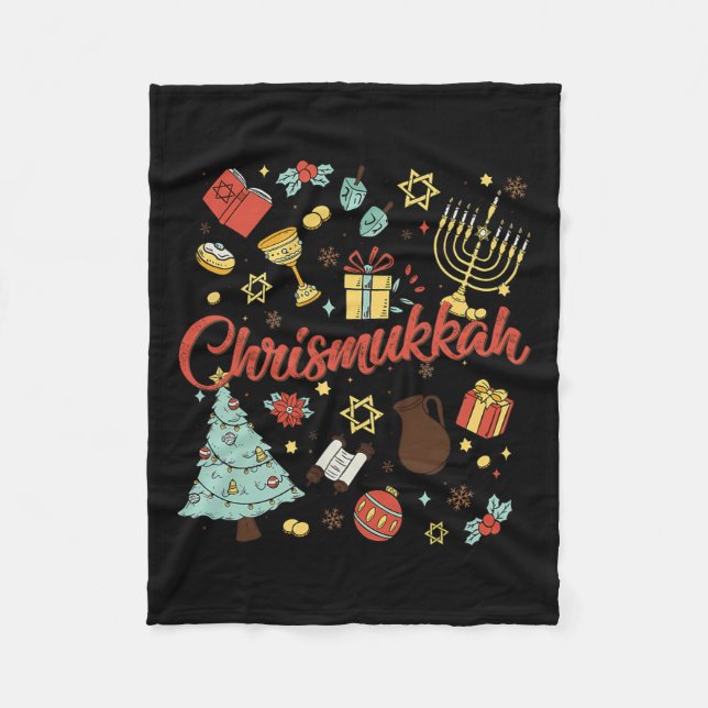 Merry Chrismukkah Happy Christmas Hanukkah 1 Fleecedecke (Vorderseite)