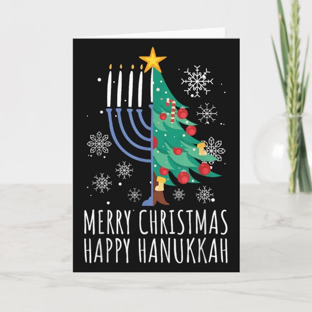 Merry Chrismukkah Happy Christmas Hanukkah  Karte (Vorderseite)