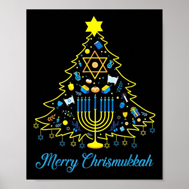 Merry Chrismukkah Happy Christmas Hanukkah Poster (Vorne)