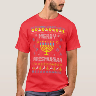 Merry Chrismukkah Happy Hanukkah Weihnachtsmann H T-Shirt