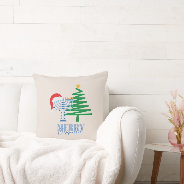 Merry Chrismukkah Holiday Deco Throw Kissen (Liege)