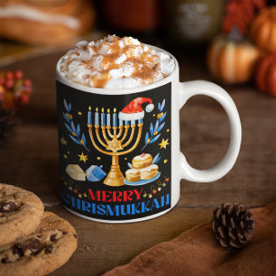 Merry Chrismukkah Holiday Hanukkah Pajama Familie Tasse