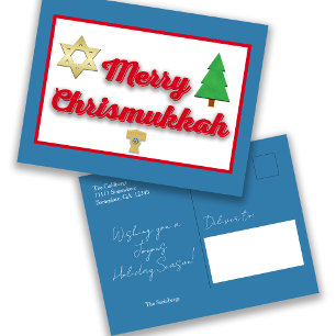 Merry Chrismukkah Intertrust Post Card Feiertagspostkarte