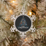 Merry Chrismukkah Jewish Holiday Hanukkah Schneeflocken Zinn-Ornament<br><div class="desc">Merry Chrismukkah jüdischer Urlaub Hanukkah Religious</div>