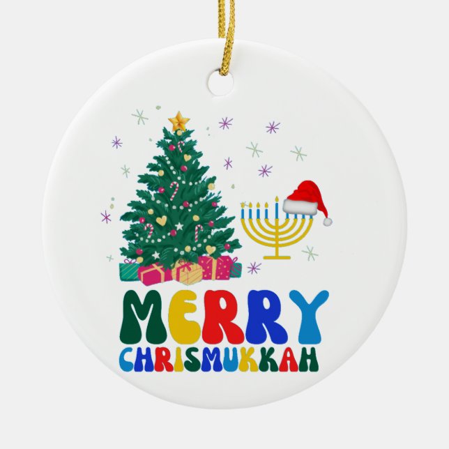 Merry Chrismukkah Keramik Ornament (Vorne)