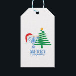 Merry Chrismukkah Menorah und Baumgeschenktag Geschenkanhänger<br><div class="desc">Merry Chrismukkah Design</div>