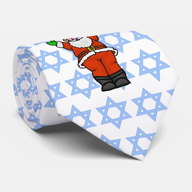 Merry Chrismukkah Necktie mit Santa Krawatte (Gerollt)