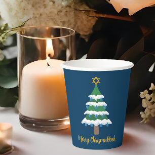 Merry Chrismukkah Niedlich Hanukkah Weihnachts-Par Pappbecher