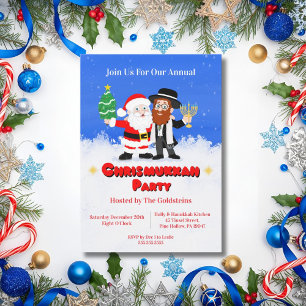 Merry Chrismukkah Santa trifft das Rabbiner-Party Einladung
