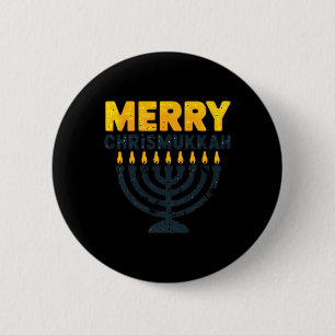 Merry Chrismukkah Weihnachten Hanukkah Chanukiah G Button