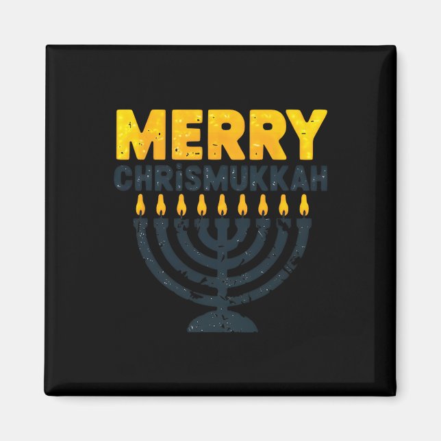 Merry Chrismukkah Weihnachten Hanukkah Chanukiah G Magnet (Vorne)