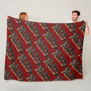 Merry Chrismutts Rottweiler Welpen tragen Scarf Fleecedecke