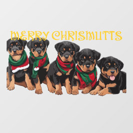 Merry Chrismutts Weihnachtsferien Welpen Festlich Fensteraufkleber