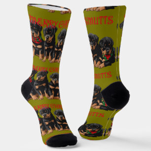 Merry Chrismutts Weihnachtsferien Welpen Festlich Socken