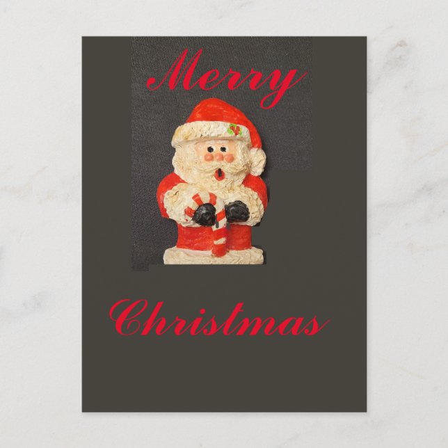 MERRY CHRISRMAS CANDY CANE SANTA Postcard Postkarte (Vorderseite)