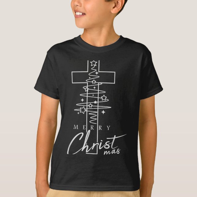 Merry Christ Mas Christian Christmas Jesus Christm T-Shirt (Vorderseite)
