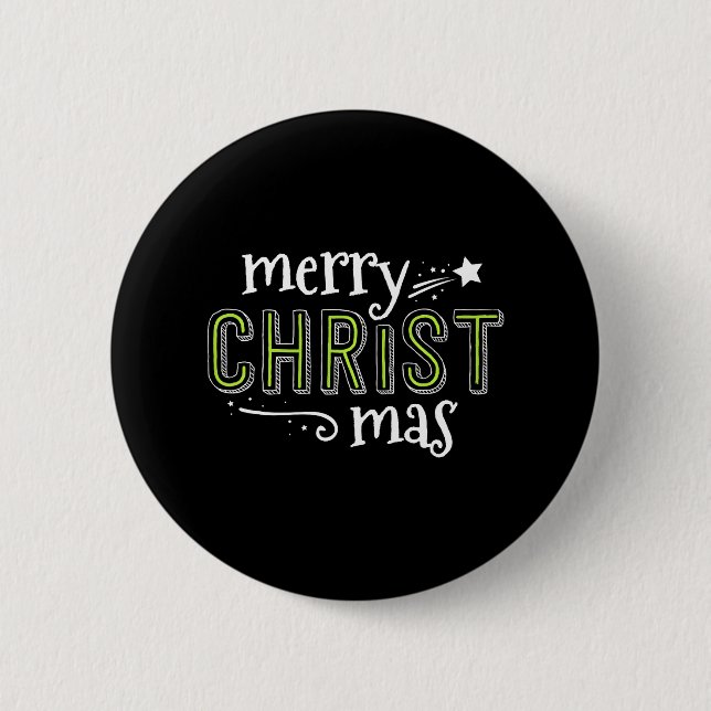 Merry Christ Mas Christlich Jesus South Christmas Button (Vorderseite)